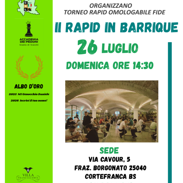 Torneo scacchi Franciacorta: tra botti, strategia e atmosfera di cantina